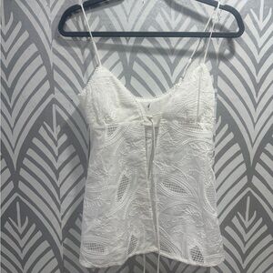 NWOT‎ Princess Polly Blossome White Embroidered Crop Top